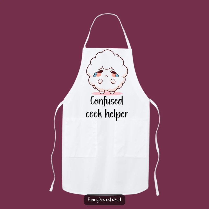 Funny Confused Cloud Apron: Cook with Adorable Bewilderment and Humor