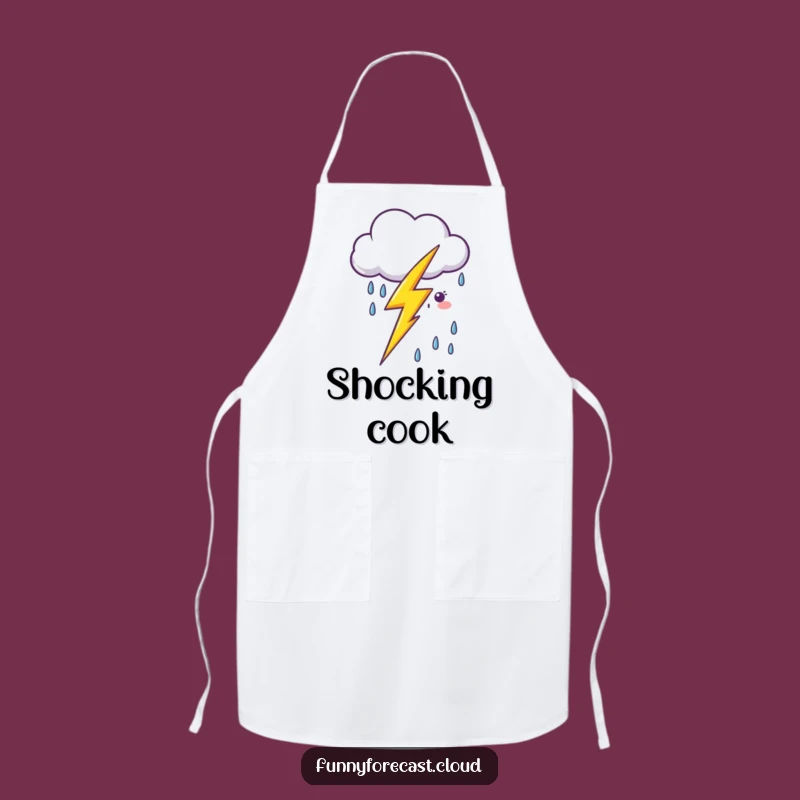 Funny Kawaii Lightning Cloud Apron - Cheerful Kitchen Helper Gift