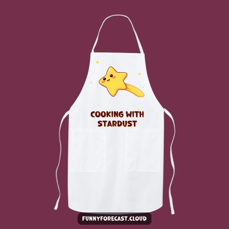 Funny Kawaii Shooting Star Apron: Giggle Wish Kitchen Humor