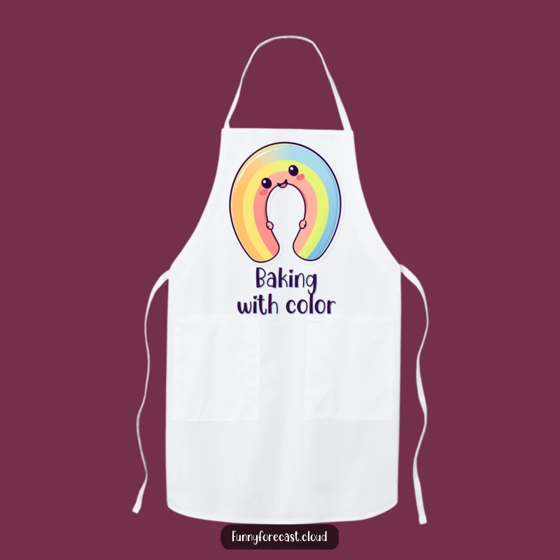 Funny Silly Kawaii Rainbow Bend Apron, Cook with Colorful Cheerfulness