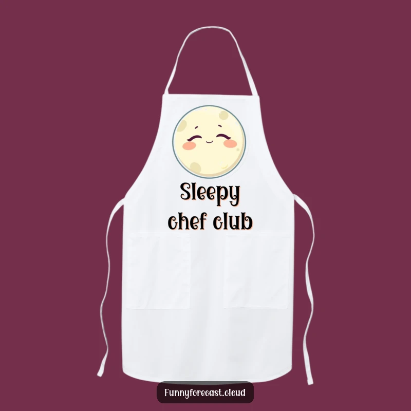 Funny Sleepy Moon Apron: Cook with Calm and Satisfaction, Celestial Style!