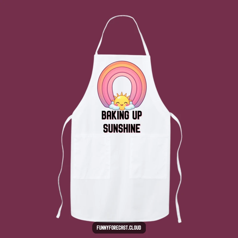Funny Sun & Rainbow Arch Apron: Cook with Joy and Humor