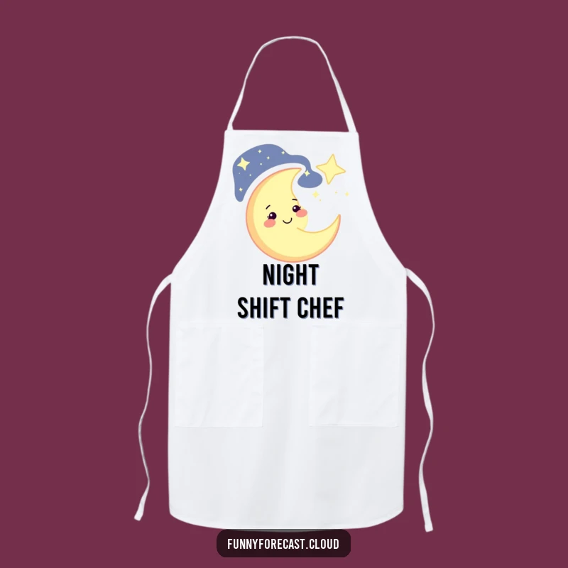 Funny Winking Moon Apron: Celestial Kitchen Fun, Perfect Chef Gift