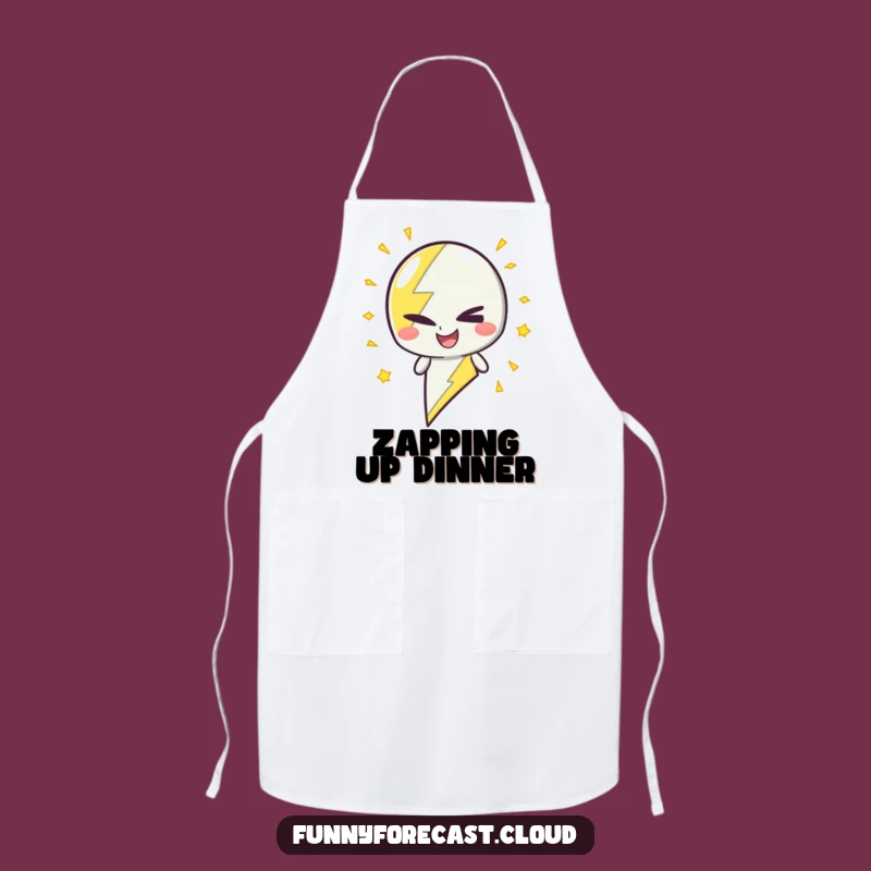 Funny Winking Lightning Kitchen Apron - Hilarious Cooking Gift