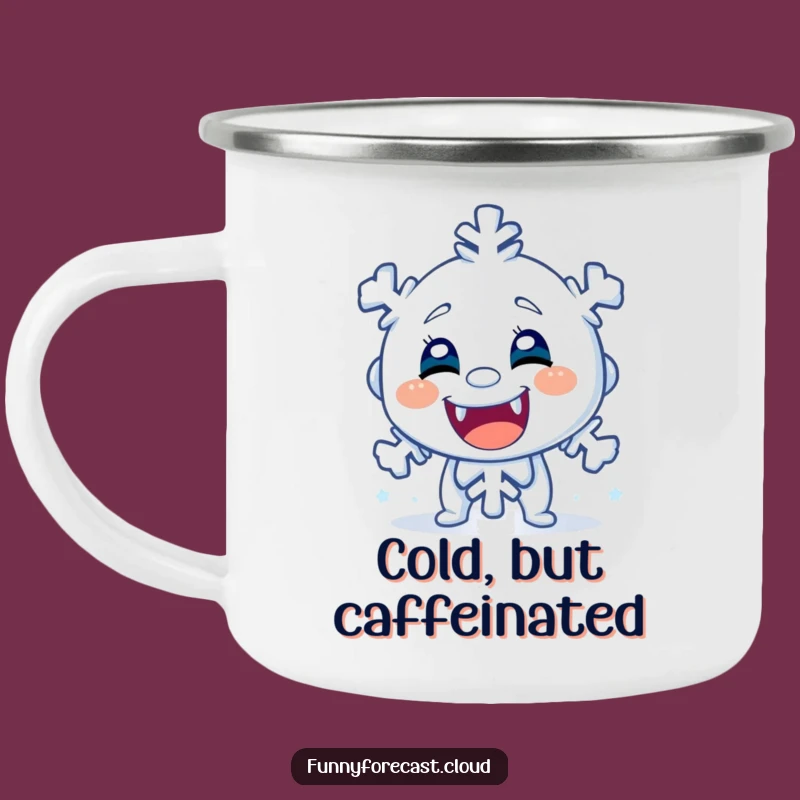Funny Shivering Snowflake Camping Mug - Adventure with Chilly Humor