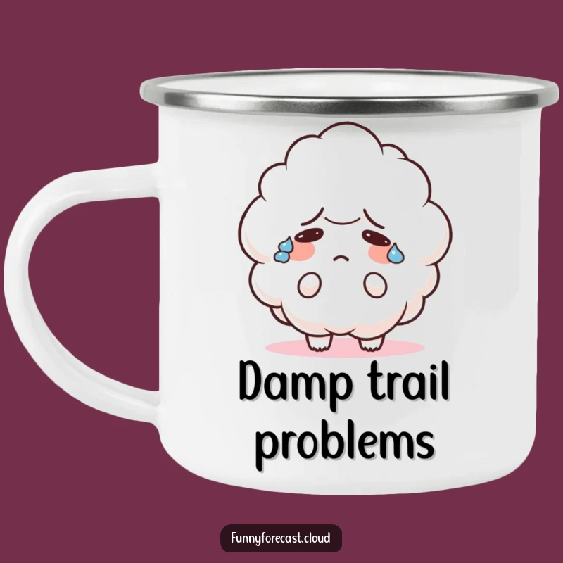 Funny Confused Cloud Camping Mug: Adventure with Adorable Bewilderment