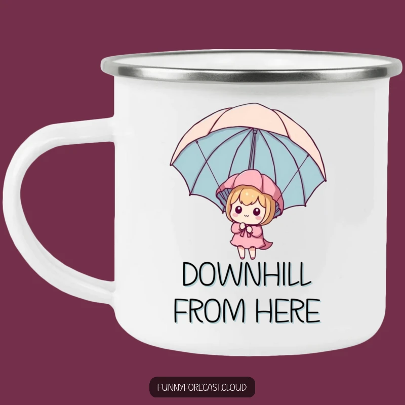 Funny Kawaii Parachute Camping Mug: Character's Umbrella Outdoor Cup, Perfect Funny Gift
