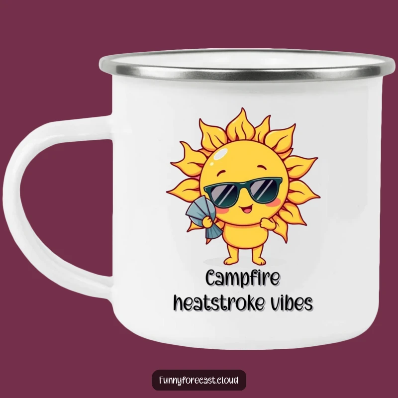 Funny Fanning Sun Enamel Mug - Rugged & Hilarious Outdoor Gift