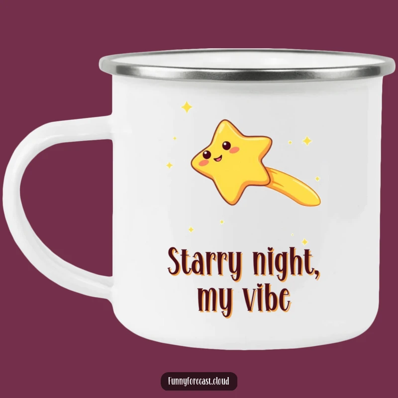 Funny Kawaii Shooting Star Camping Mug: Giggle Wish Outdoor Humor
