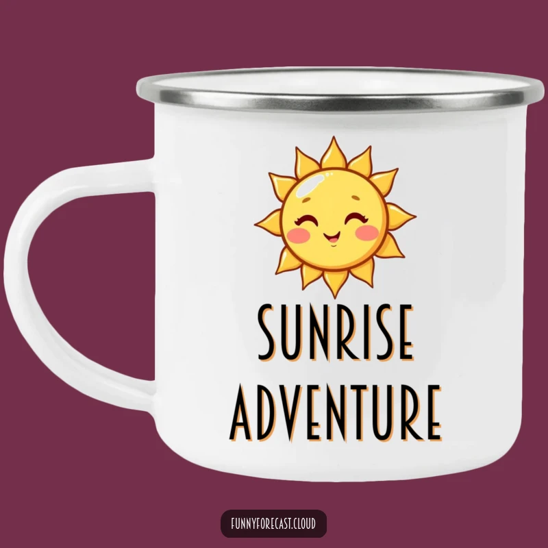 Funny Playful Kawaii Sun Wink Camping Mug, Morning Sunshine with a Humorous Twist