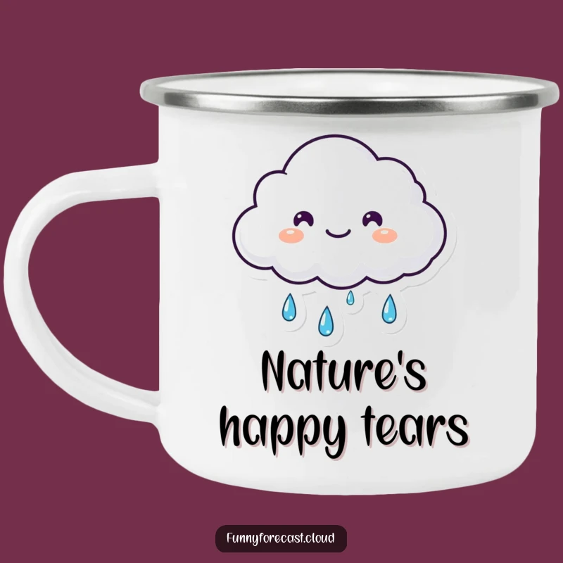 Funny Kawaii Cloud Camping Mug: Happy Tears for Outdoor Comfort!