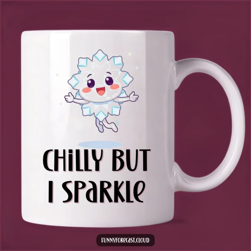 Funny Snowflake Mug: Joyful Twirling Design for a Sparkling Gift