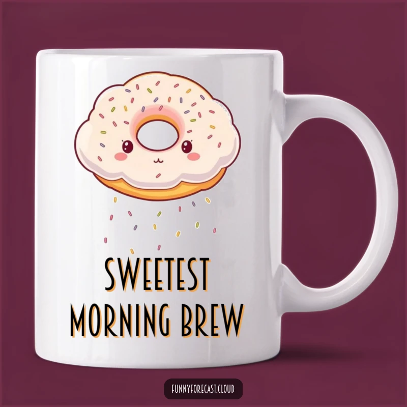 Funny Donut Cloud Mug: Sprinkle Joy, Whimsical Sweet Treat Gift for Coffee Lovers