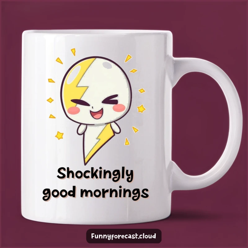 Funny Lightning Bolt Wink Mug - Mischievous Energy Humor Gift