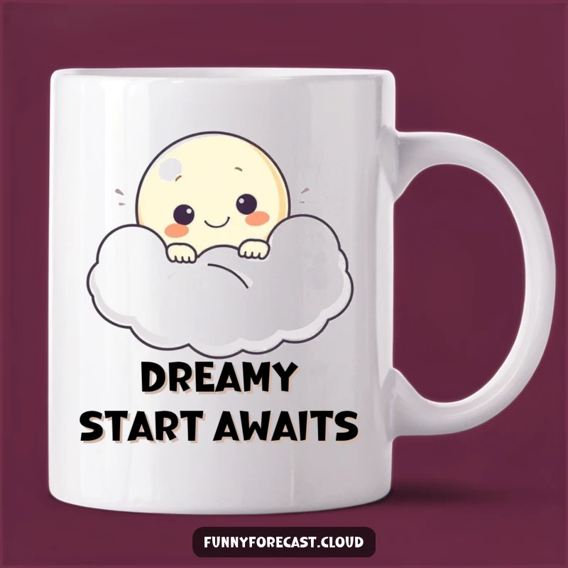 Funny Moon Mug - Peek-a-Boo Cloud Smile Gift