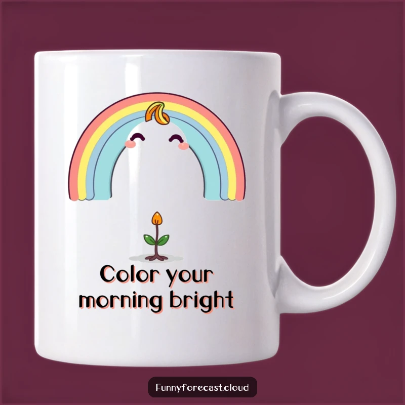 Funny Rainbow Character Sprout Mug: A Whimsical Gift for Gardeners!