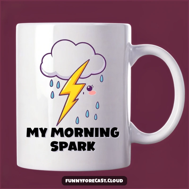 Funny Kawaii Lightning Cloud Mug - Adorable Weather Companion Gift
