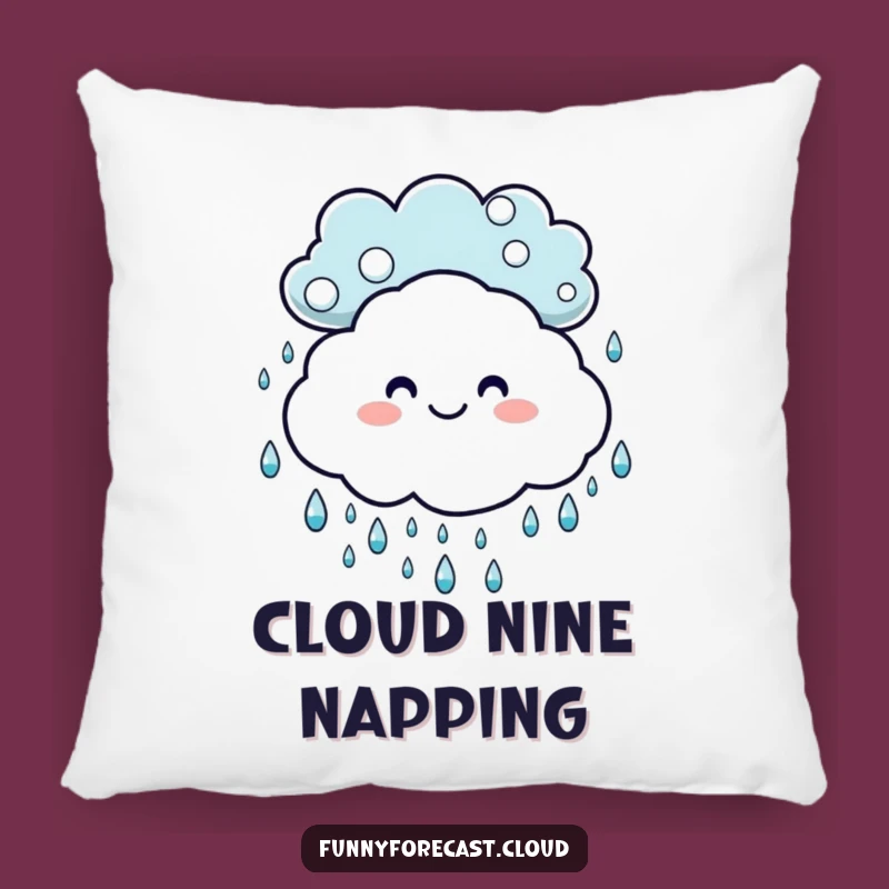 Funny Cloud Smile Pillow - Cozy Rainy Day Comfort