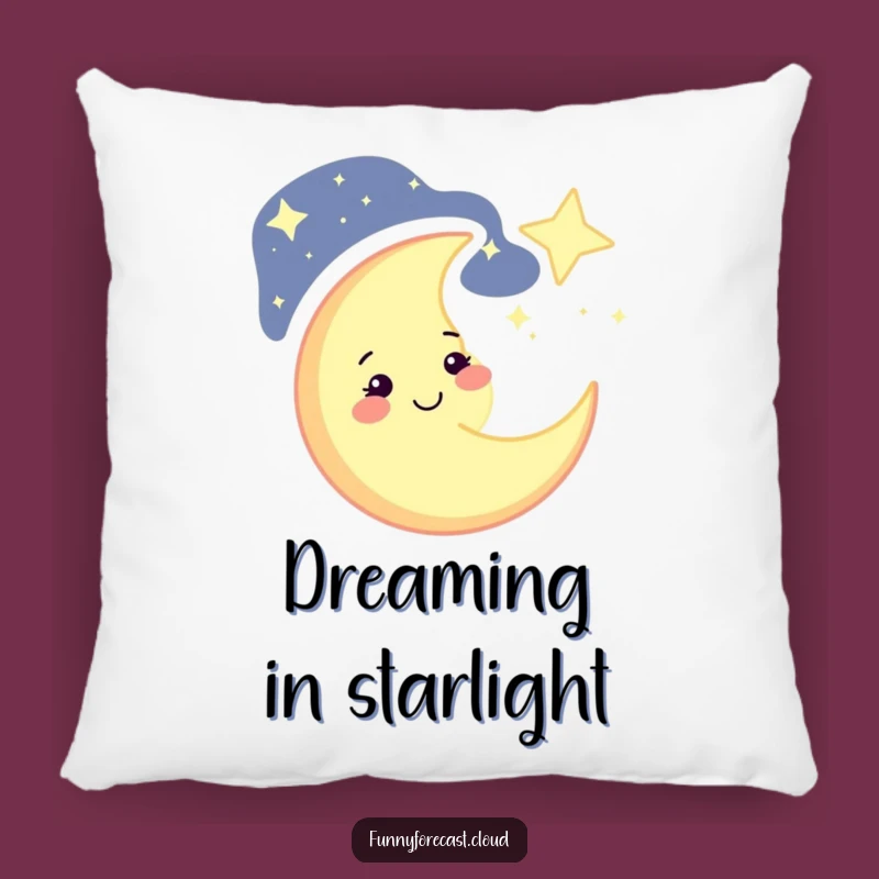 Funny Winking Moon Pillow: Celestial Comfort, Perfect Cozy Gift