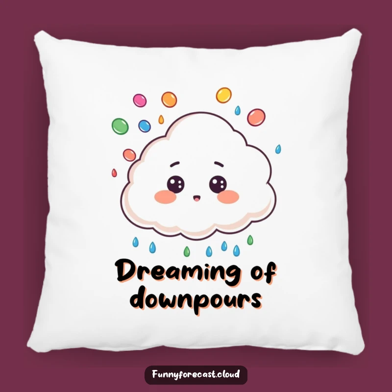 Funny Surprised Cloud Raindrop Juggling Pillow - Cozy Weather Cushion Gift!