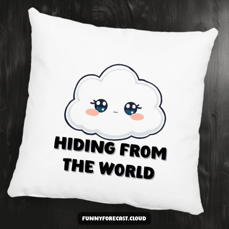 Funny Pillow: A foggy cloud with only its eyes peeking out, offering soft comfort and a hint of mystery.