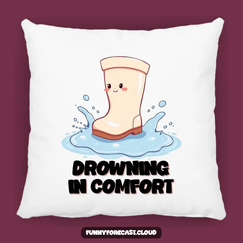 Funny Rain Boot Pillow: Soft Splash Cushion, Adorable Humorous Gift for Cozy Comfort