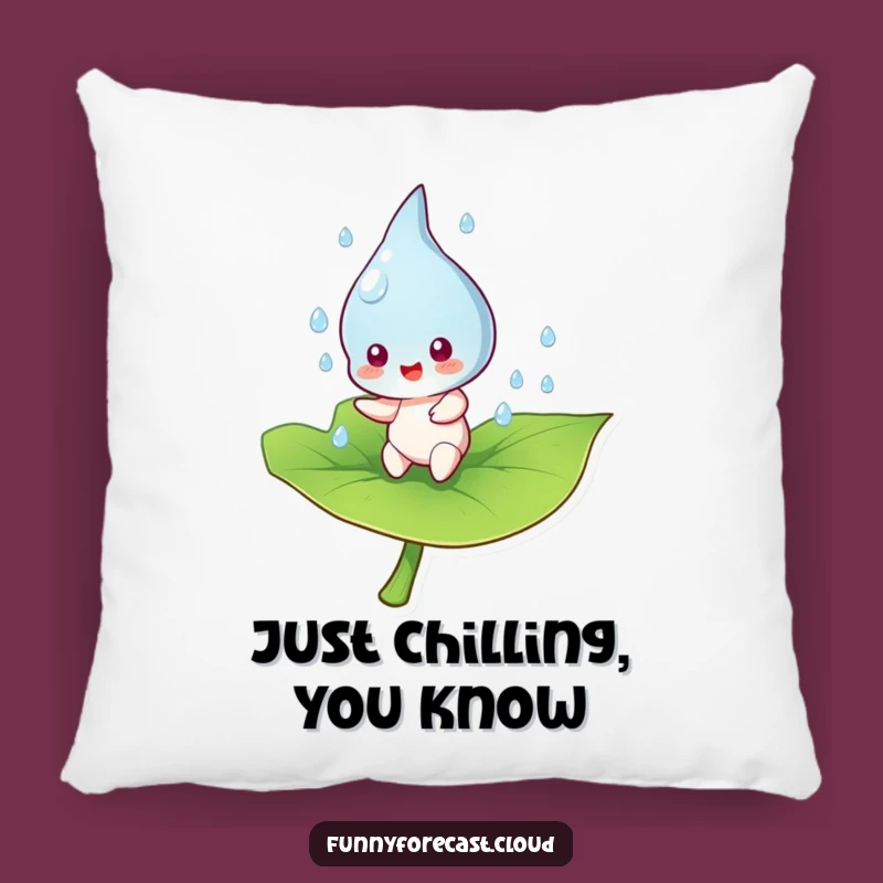 Funny Raindrop Bouncing Leaf Pillow: Cuddle Up with Joyful, Comfy Humor