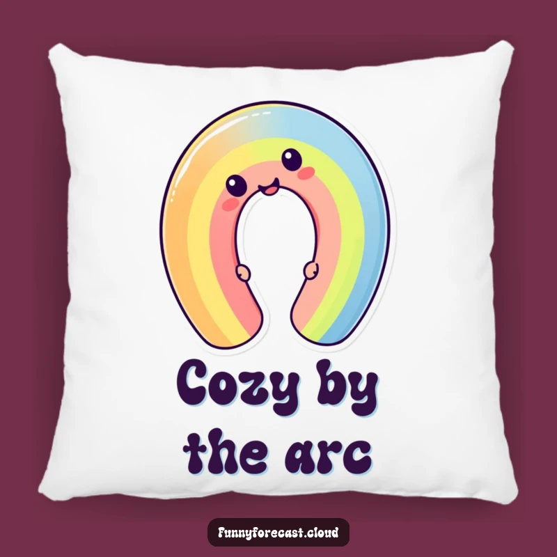 Funny Silly Kawaii Rainbow Bend Pillow, Cozy Comfort with a Splash of Color