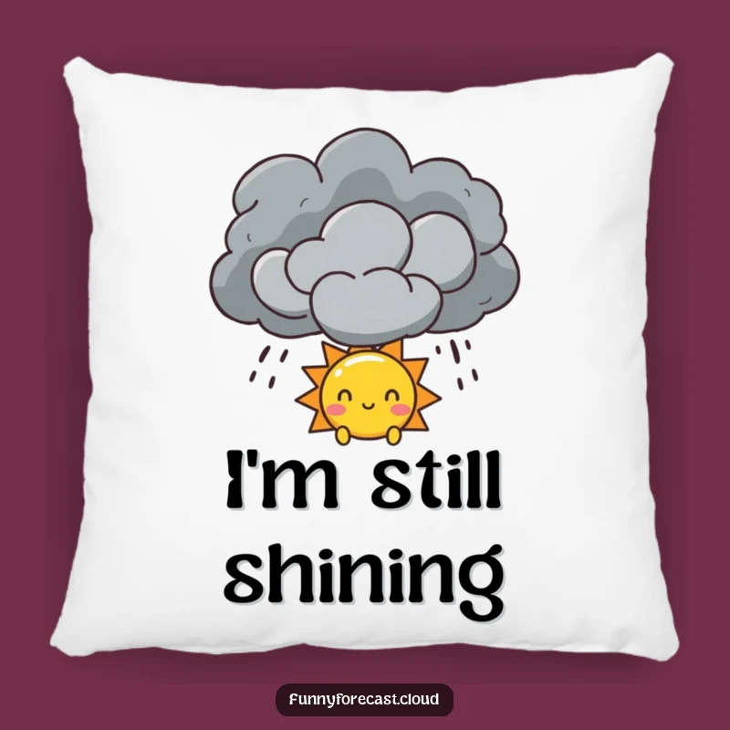 Funny Sun & Storm Cloud Pillow: Cozy Comfort, Hopeful Dreams Funny Gift!