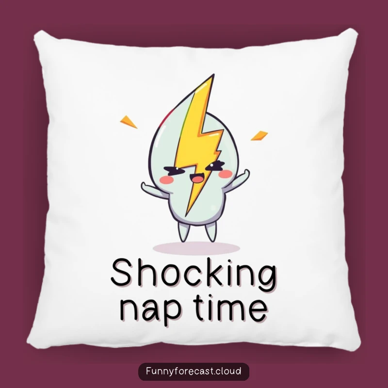 Funny Lightning Bolt Wink Pillow: Snuggle with Electrifying Comfort