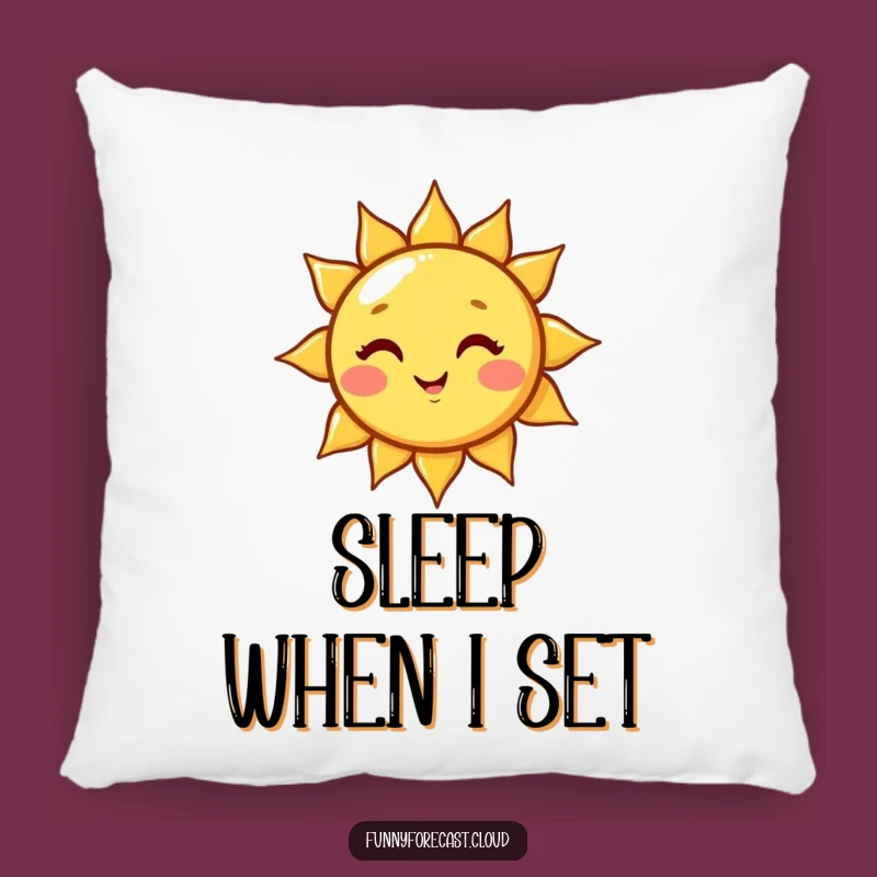 Funny Playful Kawaii Sun Wink Pillow, Cozy Comfort with a Sunny Disposition