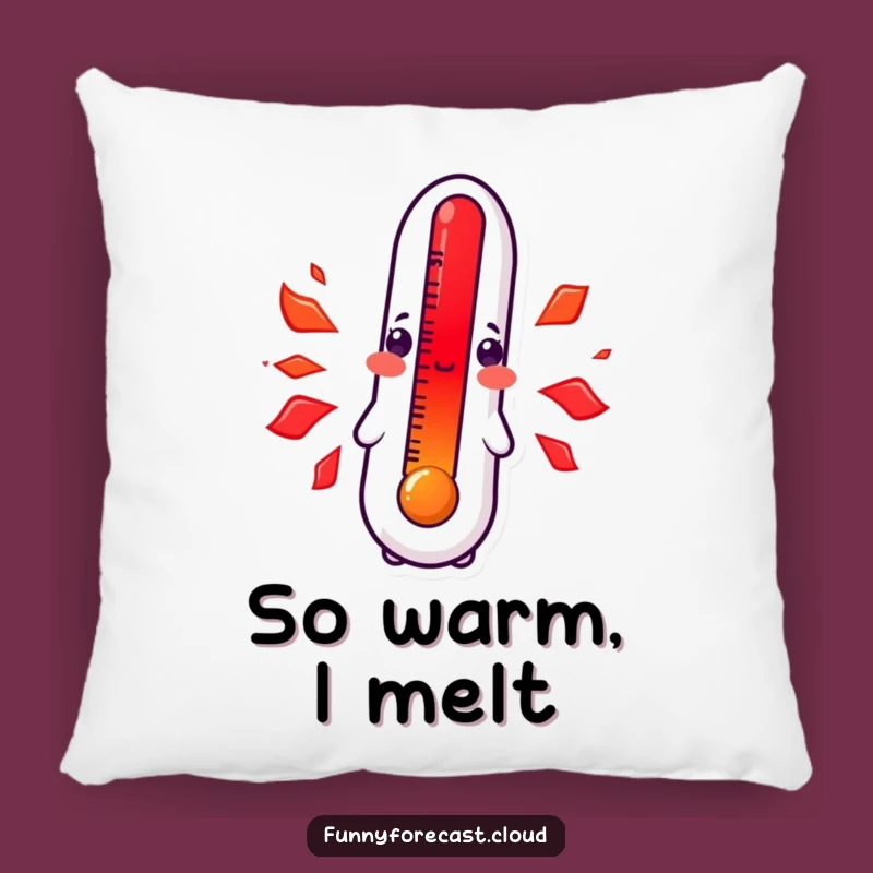 Funny Kawaii Thermometer Pillow: Blushing Heat Comfort Humor