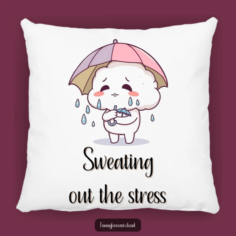 Funny Cloud Umbrella Pillow - Comfy & Hilarious Decor Gift