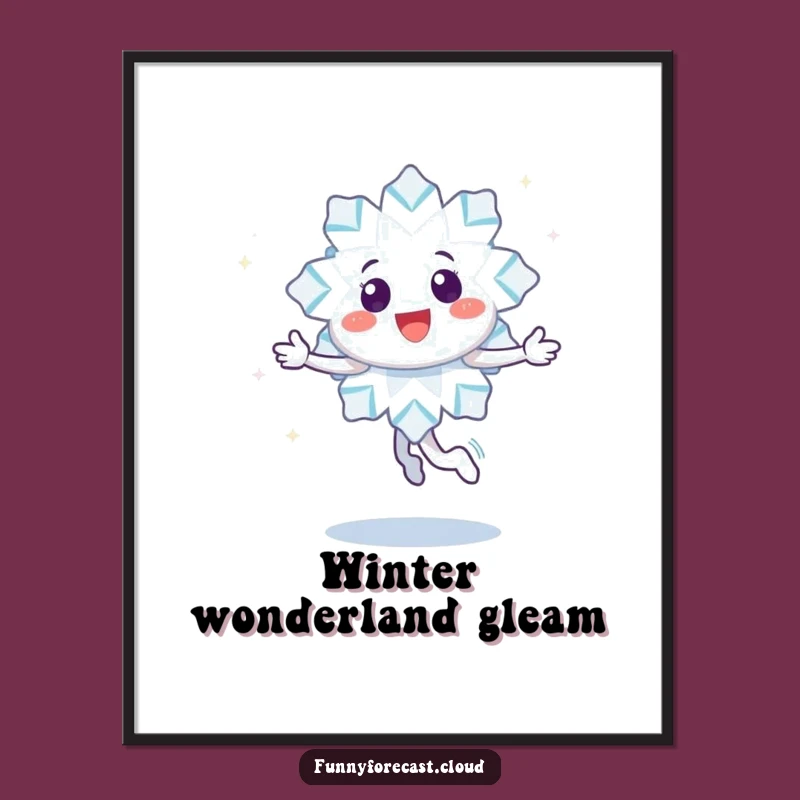 Funny Digital Art Print: Twirling Snowflake's Sparkles for Instant Winter Decor