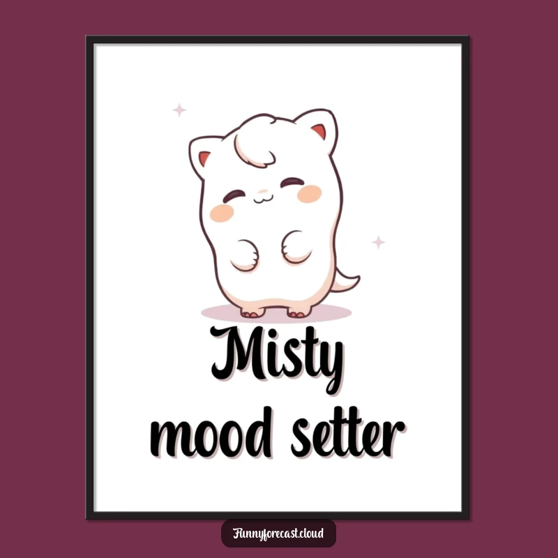 Funny Fog Peeking Digital Art: Instant Misty Decor, Mysterious Gift