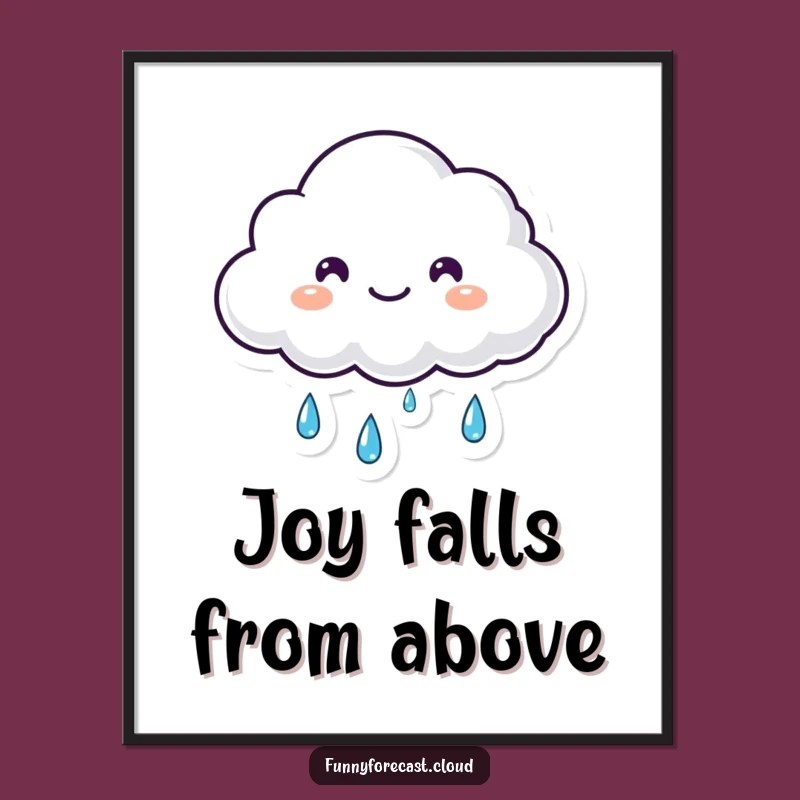 Funny Kawaii Cloud Digital Art: Happy Tears of Rain for Instant Cheer!