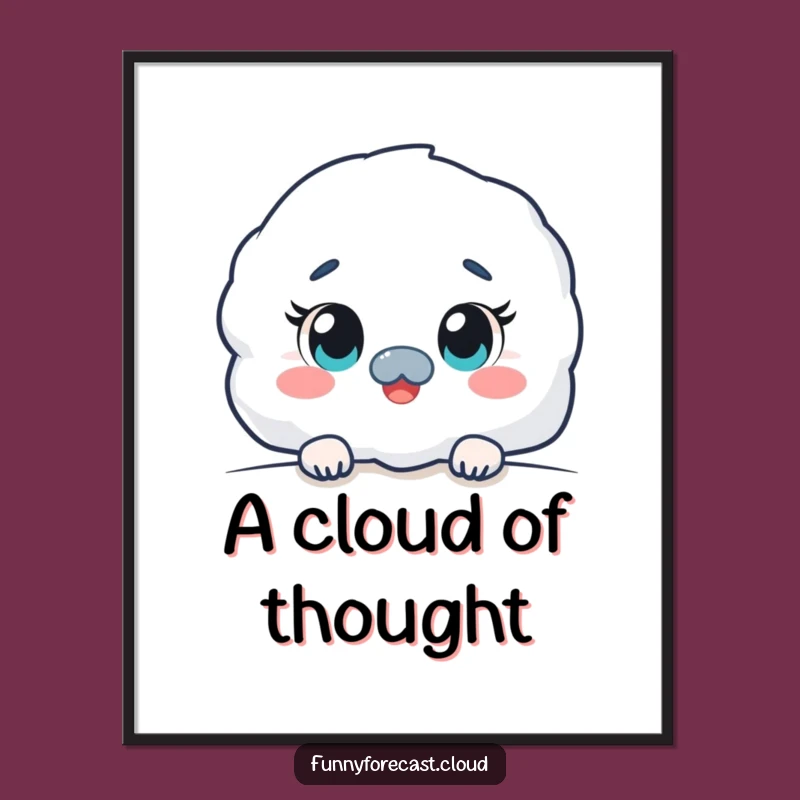 Funny Kawaii Fog Digital Art: Curious Peeking Download