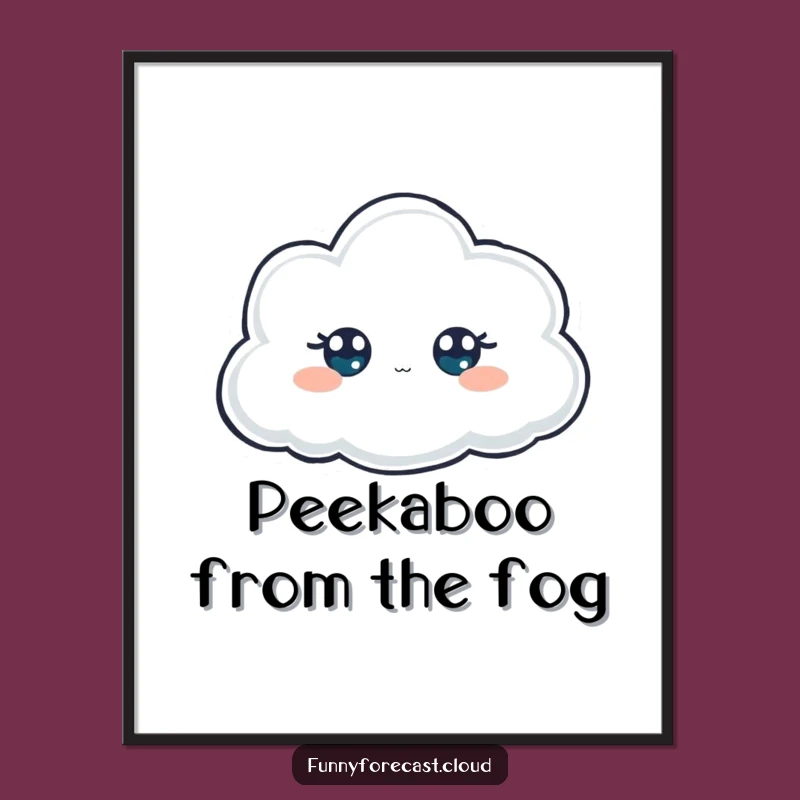 Funny Peeking Cloud Digital Art: Add Instant Mystery and Whimsy to Your Space