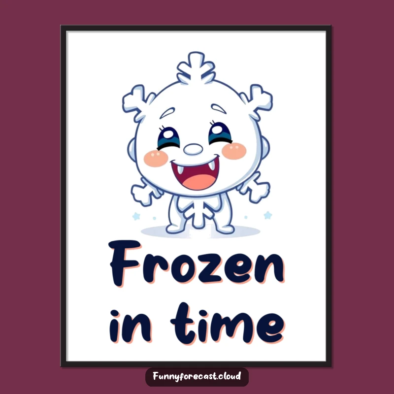 Funny Shivering Snowflake Digital Art - Instant Humor for Your Walls