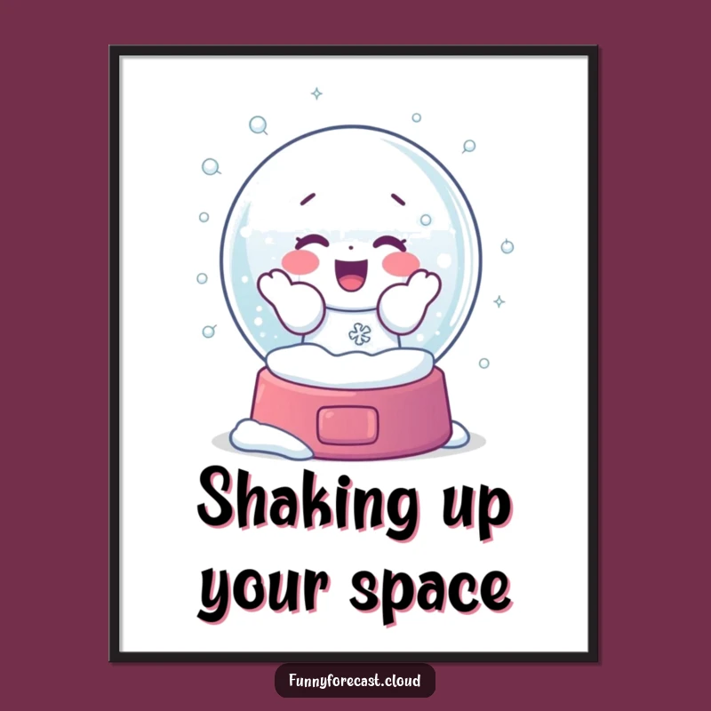 Funny Snow Globe Shaker Digital Art: Frosty Glee Print, Instant Download!