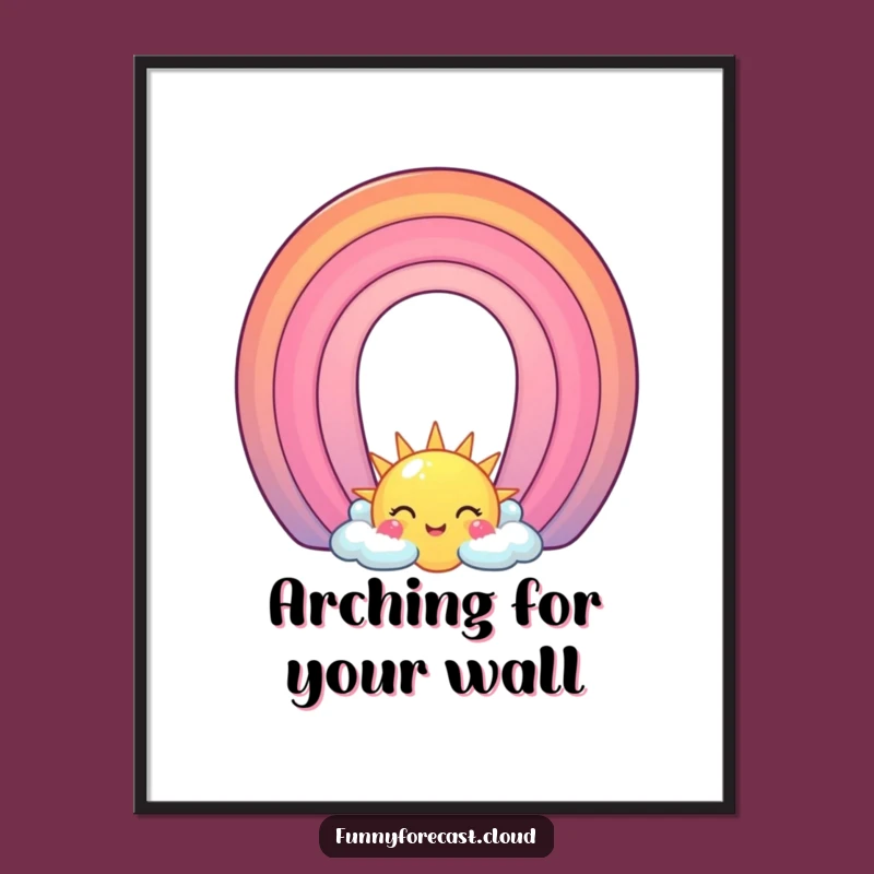 Funny Sun & Rainbow Arch Digital Art: Bring Instant Joy and Color to Your Space