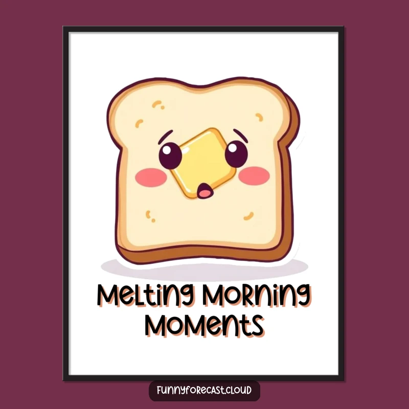 Funny Toast Digital Art: Surprised Breakfast Scene, Unique Humorous Gift for Walls