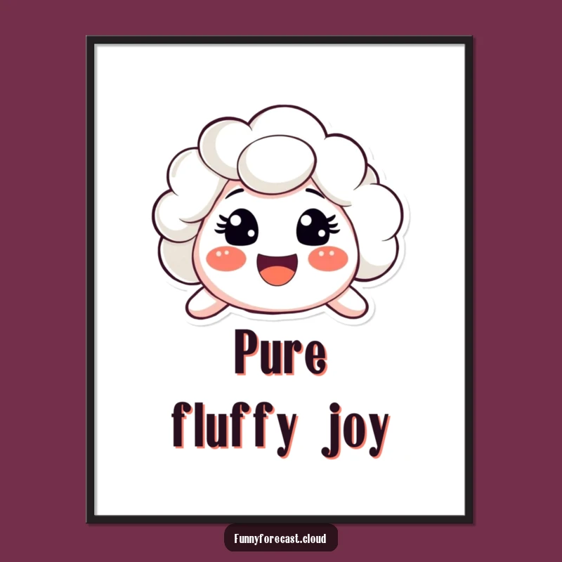 Joyful Cloud Digital Art: Funny & Happy Wall Decor Print