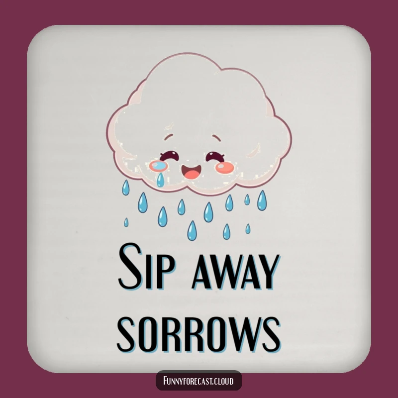 Funny Cheerful Rain Cloud Coaster Set - Hilarious Protection & Gift