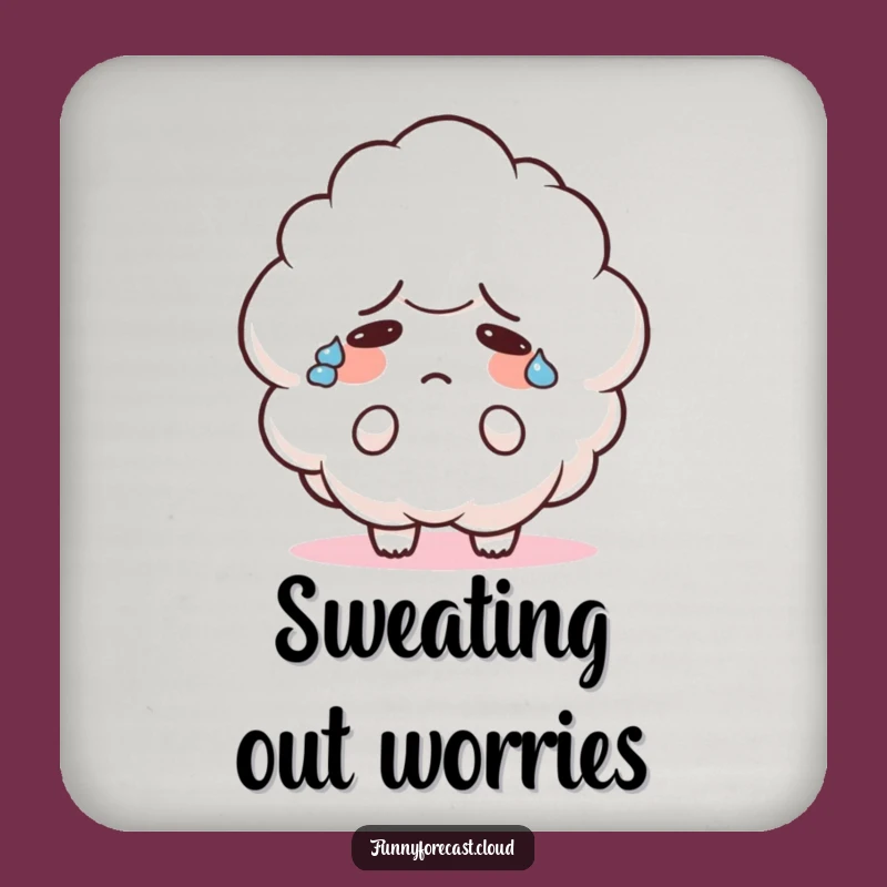 Funny Confused Cloud Coaster: Protect Surfaces with Adorable Bewilderment