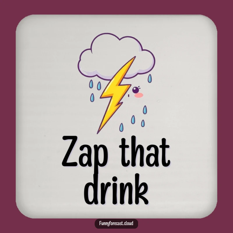 Funny Kawaii Lightning Cloud Coaster Set - Protect Surfaces Gift