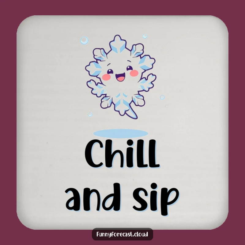 Funny Kawaii Snowflake Dance Coaster Set - Winter Table Decor Gift