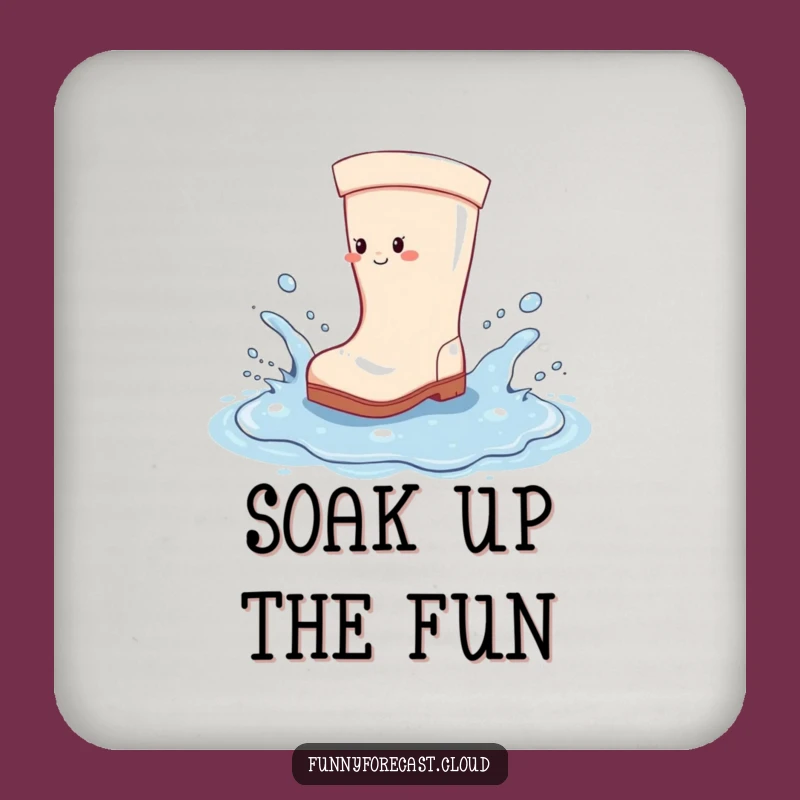 Funny Rain Boot Coaster: Protect Surfaces with Splashy Humor, Excellent Humorous Gift