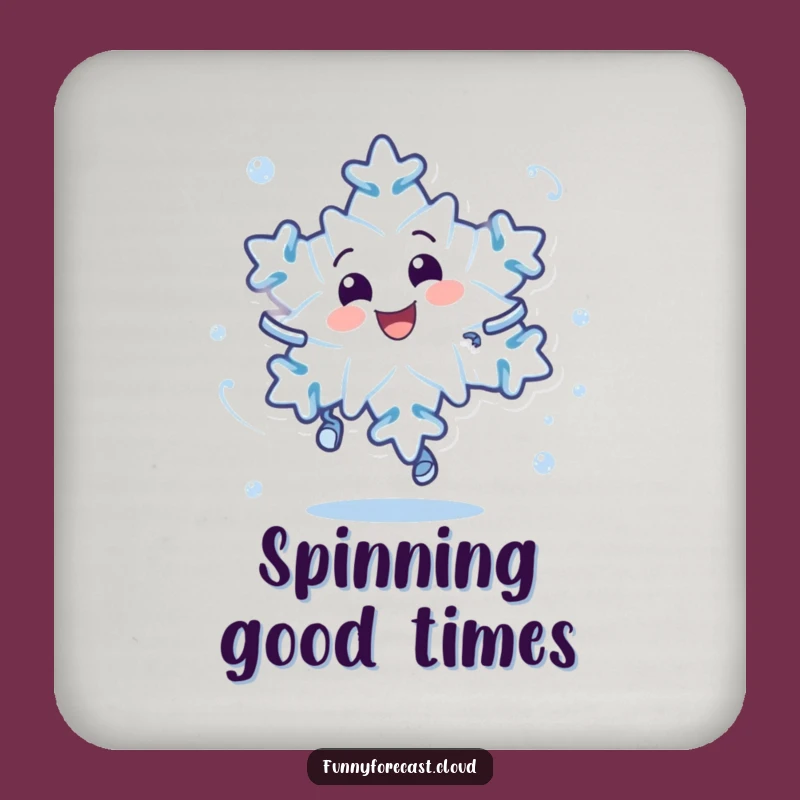 Funny Snowflake Coaster Set - Dizzy Character Drink Protection Gift