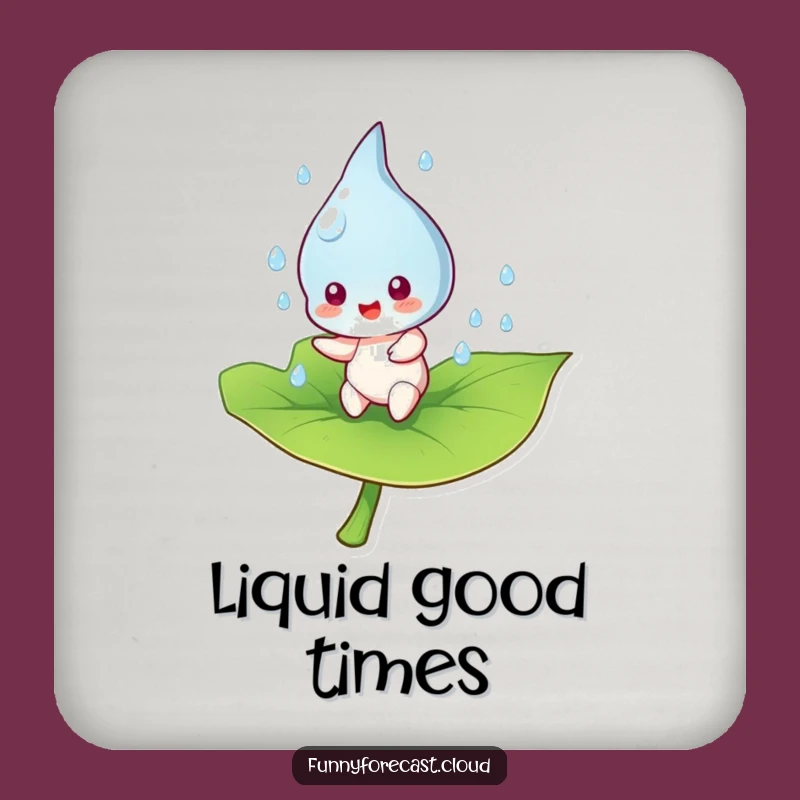 Funny Raindrop Bouncing Leaf Drink Coaster: Protect Surfaces with Playful Charm